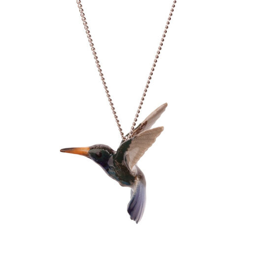 Porcelain hummingbird pendant by And Mary