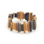 Black and gold rows bracelet by Beloved Beadwork