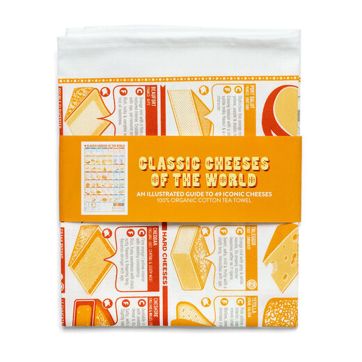 Cheeses of the world tea towel