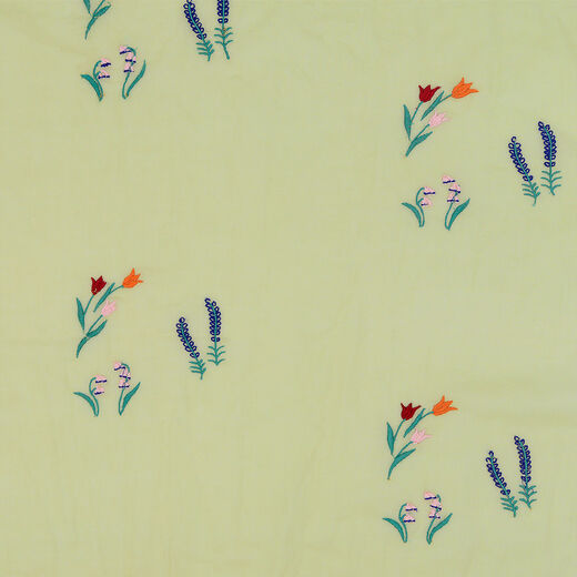 Floral embroidery cotton scarf