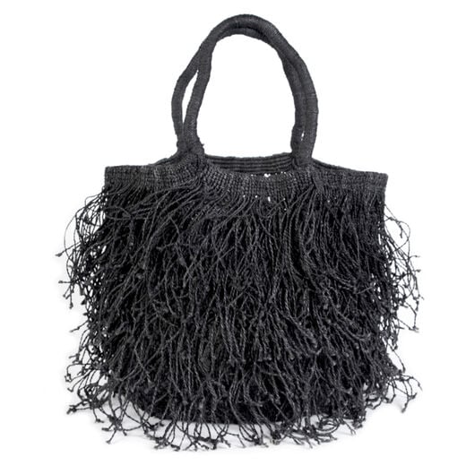 Small black fringe bag by Maison Bengal