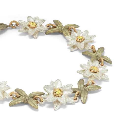 Edelweiss flowers bracelet by Michael Michaud