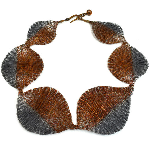 Ellipse knit necklace by Milena Zu