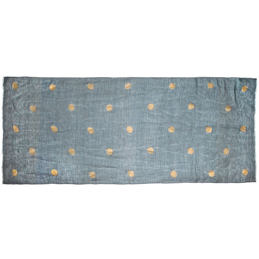 Gold dotted grey linen mix scarf