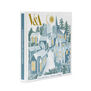 Pack of Christmas greeting cards illustrating a village in the snow design by Eric Ravilious