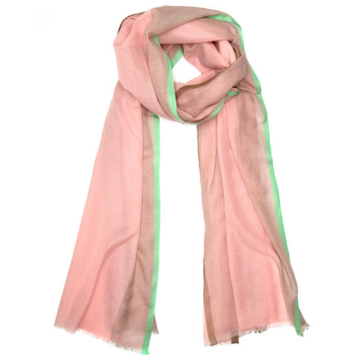 Green trim coral scarf
