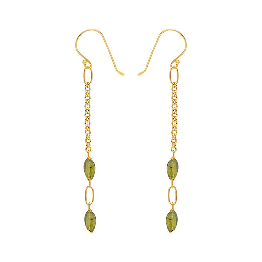 Peridot drop hook earrings by Mirabelle