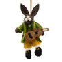 Felt decoration of rococo hare with guitar