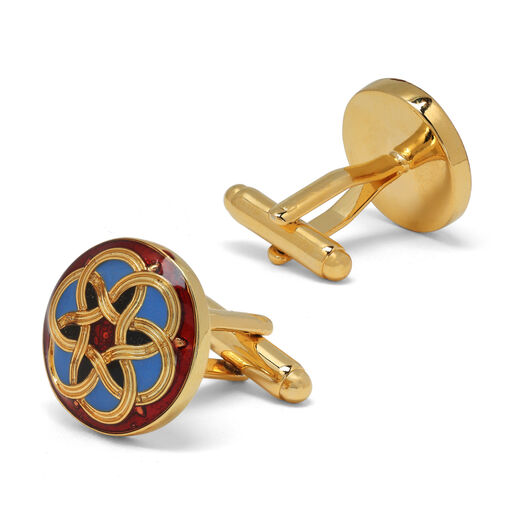 Owen Jones red and blue geometric enamel cufflinks by Azga