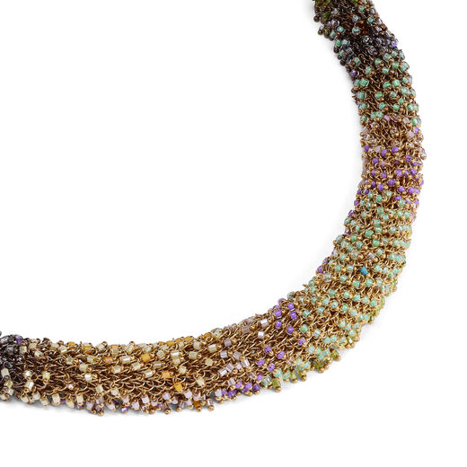 Gold multicoloured beaded necklace by Milena Zu