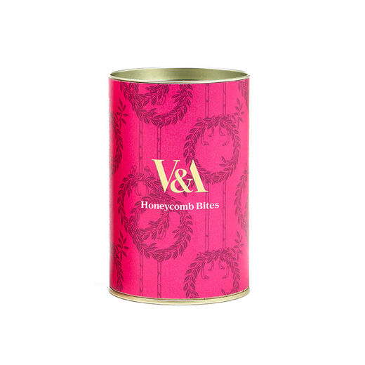 Pink tin drum containing Milk chocolate honeycomb treats