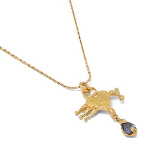 Blue cubic zirconia heart necklace by Ruby Jack