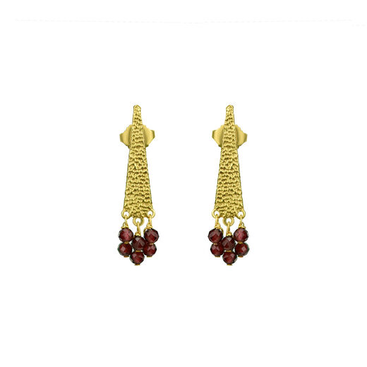Garnet triangular earrings by Mounir