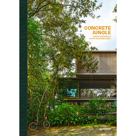 Book cover featuring a coloured photo of a modernist house surrounded by trees.