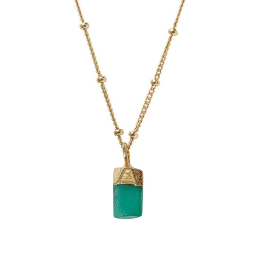 Green onyx pendant necklace by Mirabelle