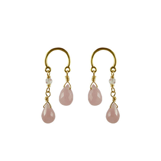Double guava quartz stud earrings by Mounir