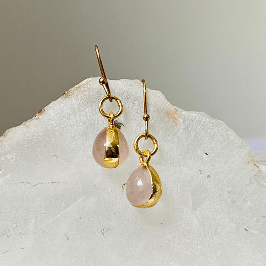 Rose quartz earrings by Mirabelle