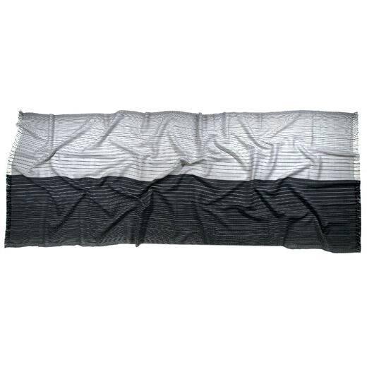 Black and white woven scarf
