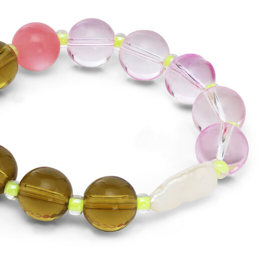 Lilac + moss beaded bracelet by Hattie Buzzard