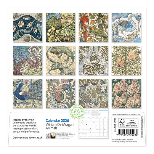 William De Morgan mini 2026 calendar