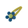Green and blue flower hair clip by Inky and Mole