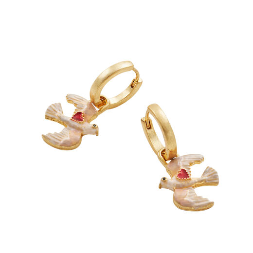 Love dove huggie earrings by Fable England