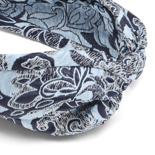 Blue metallic fabric headband