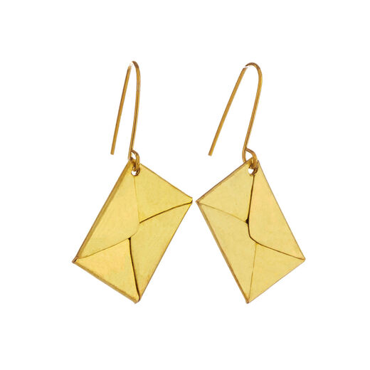 Brass letters hook earrings by Sibilia