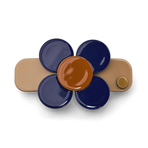 Dark blue retro flower barrette