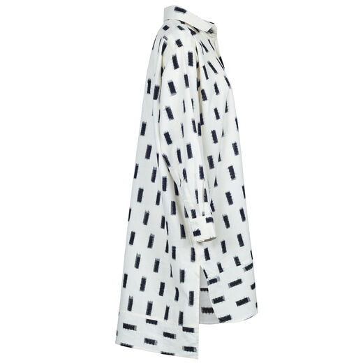 White with black rectangles Ikat shirt