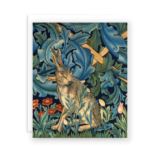 The hare from the forest tapestry greeting card