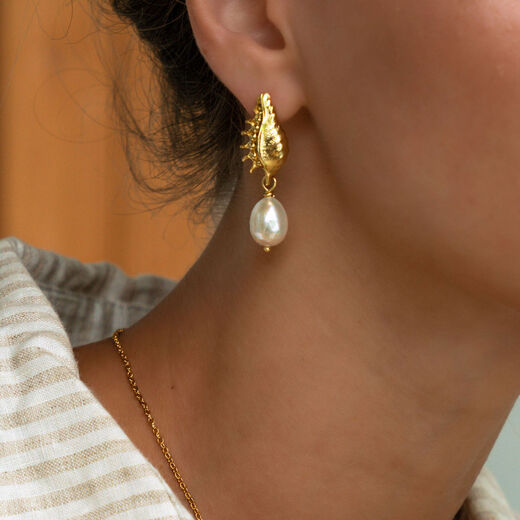 Seashell drop stud earrings by Ottoman Hands