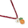 Tangerine glass beaded necklace