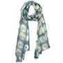 Grey cloud clamp dye wool scarf