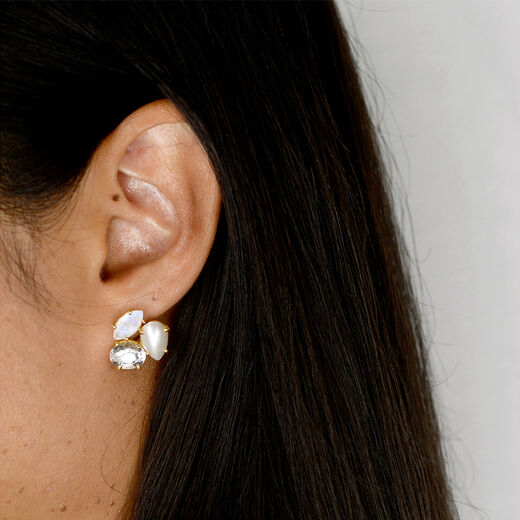 Moonstone stud earrings by Shan Shan