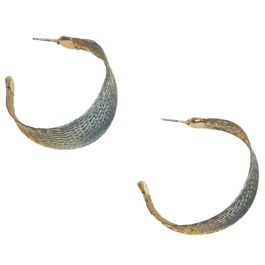 Gold and green hoop stud earrings by Sarah Cavender