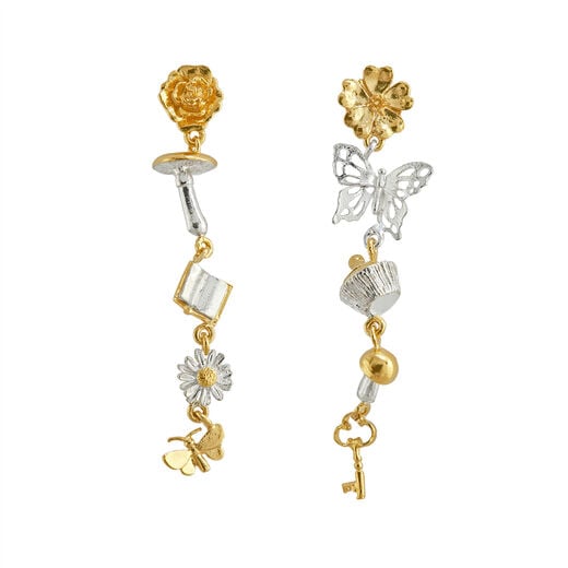 Tumbling charms stud earrings by Alex Monroe