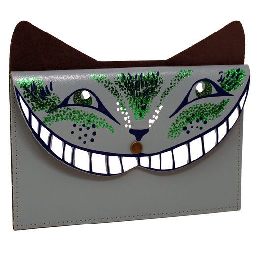 Cheshire Cat leather clutch