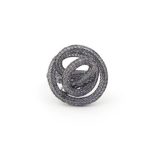 Silver wire squiggle ring by Samuel Coraux