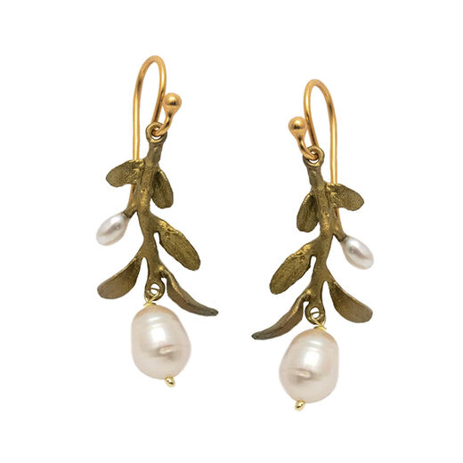 Victorian vine pearl earrings by Michael Michaud