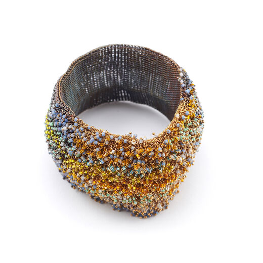 Brass knit pastel bracelet by Milena Zu