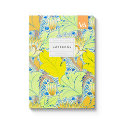 Yellow neon florals A5 notebook