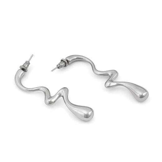 Squiggle drop earrings &ndash; silver