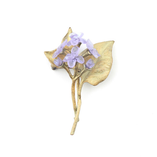 Lilac floral spray brooch by Michael Michaud