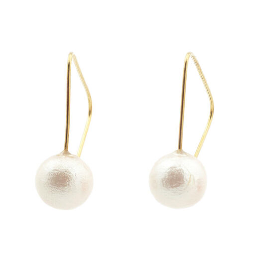 Triangle cotton pearl hook earrings by Anq