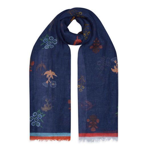 Navy night garden scarf