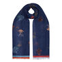 Navy night garden scarf