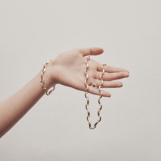 Gold and silver choker necklace by SWEETLIMEJUICE