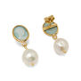 Pearl and porcelain cameo drop earrings by Vintouch