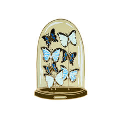 Butterfly dome enamel pin badge
